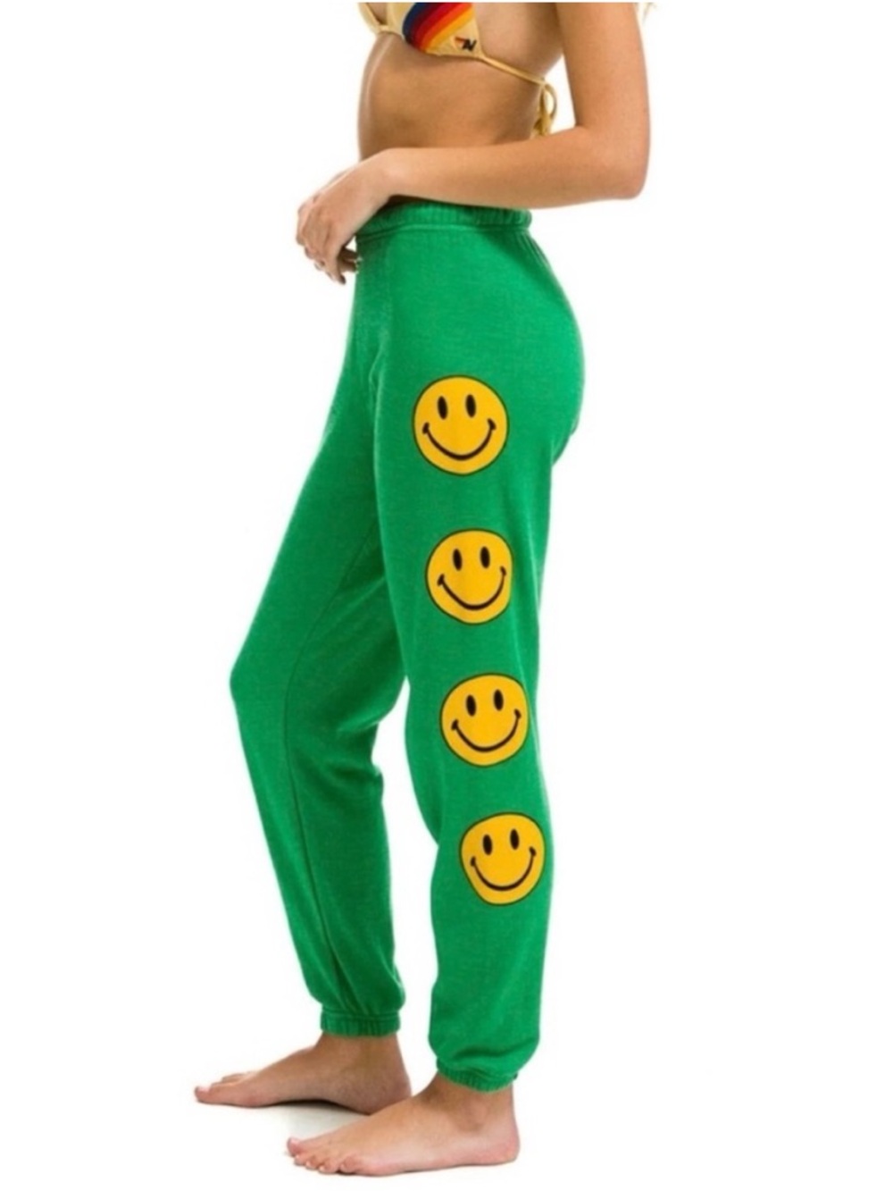 Aviator Nation Women’s Smiley 2 Sweatpants Joggers in Kelly Green size small